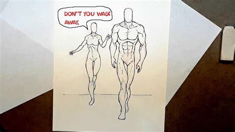 How To Draw Your Character In A Walking Position Youtube