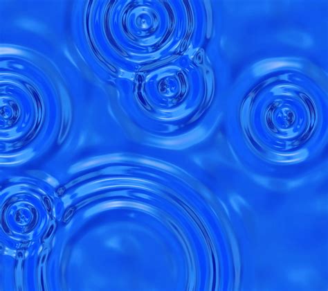 Blue Water Drops And Ripples