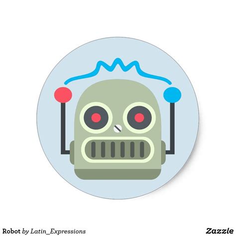 Robot Classic Round Sticker | Zazzle.com | Create custom stickers ...