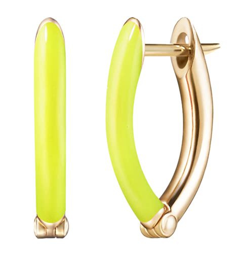 Yellow Gold And Enamel Small Cristina Earrings