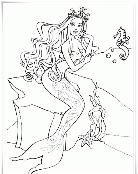 Barbie Mermaid Coloring Pages Coloring Home