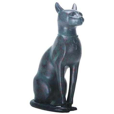 Bastet Egyptian Cat Goddess Antique Bronze Finish Statue 85 Inches