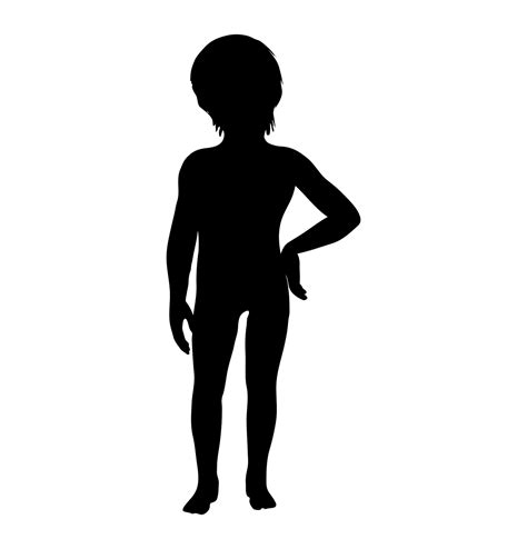 Boy Standing Silhouette Vector