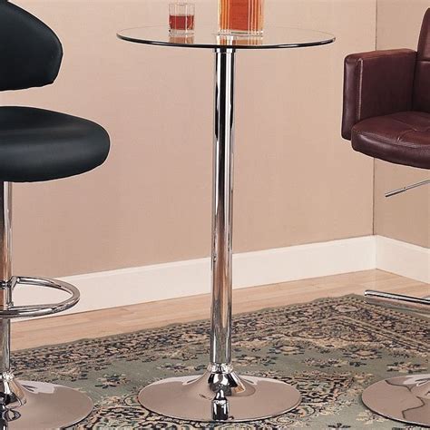 Round Bar Table Glass Top Coaster Furniture Furniturepick