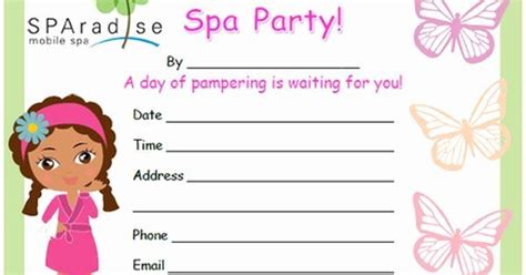 Free Spa Party Invitations Lovely Free Printable Spa Party Invitation