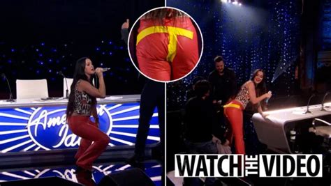 Katy Perry An American Idol Judge Has A Wardrobe Malfunction When Her Skintight Leather Pants