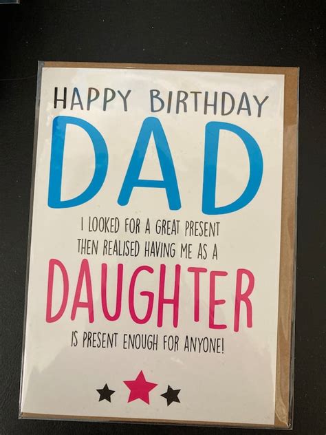 Happy Birthday Dad Daughter Children Greetings Card Etsy