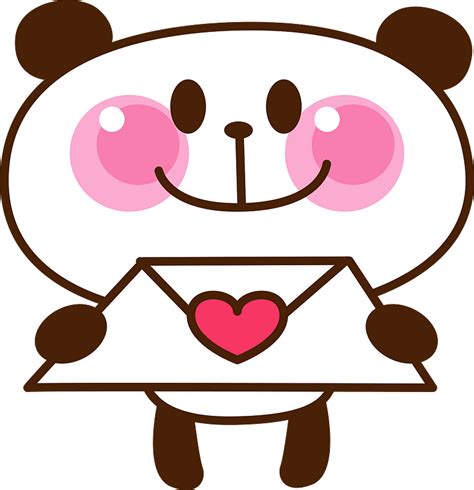 Giant Panda Is Holding A Love Letter Clipart Free Download Transparent