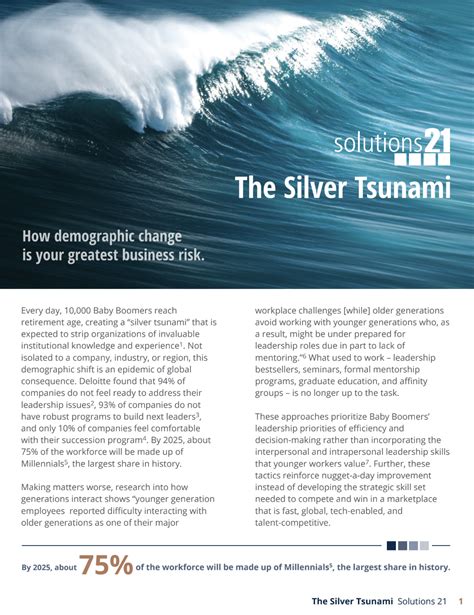 The Silver Tsunami White Paper Solutions 21