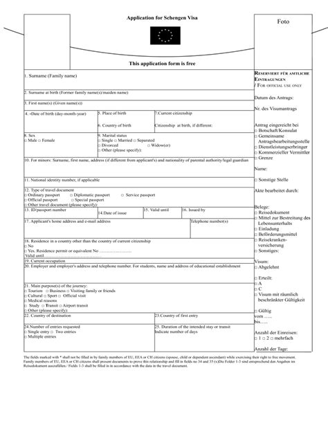 Germany Visa Application Form Pdf Fill And Sign Printable Template