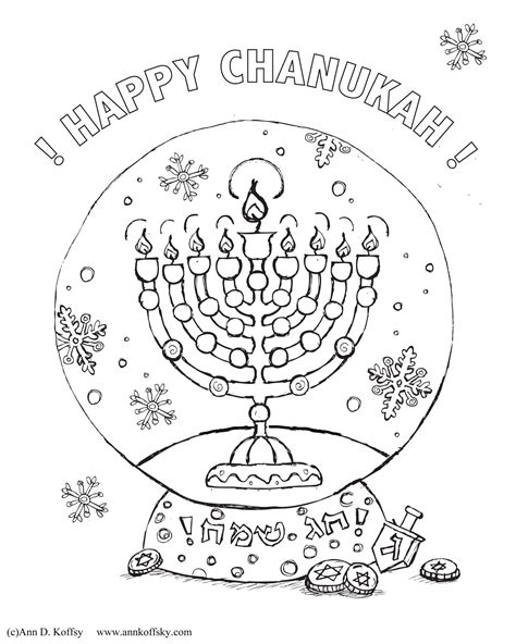 Hanukkah And Menorah Coloring Page Free Printable Col