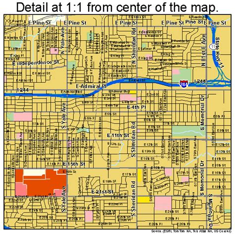 Tulsa Oklahoma Street Map 4075000