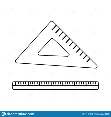 Triangle Measurement Protractor Illustration Icon Triangle Ruller