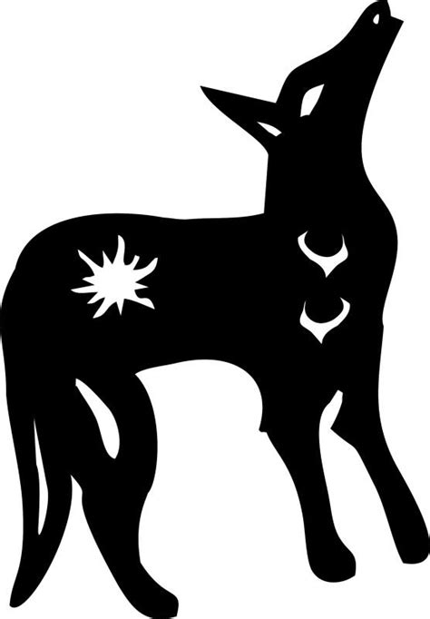 Coyote Symbol Silhouette Laser Cut Appliques