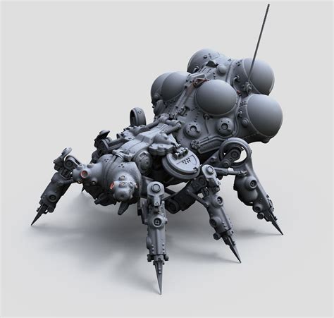 Artstation Mech Per Day Robot Nr3 Ao Renders Tor Frick Futuristic Robot Robot Concept Art