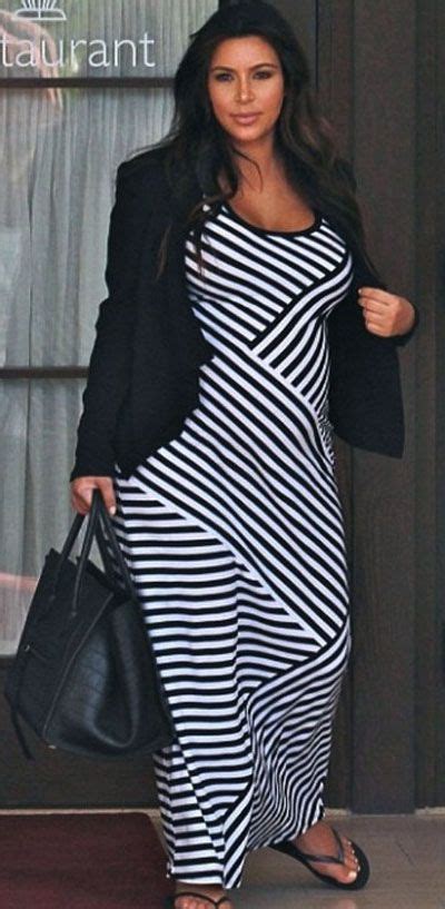 Splurge Kim Kardashians Los Angeles Dkny Black And White Striped Maxi