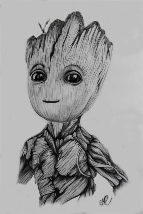 My Baby Groot Pencil Illustration Ireddit Submitted By Dibujos De