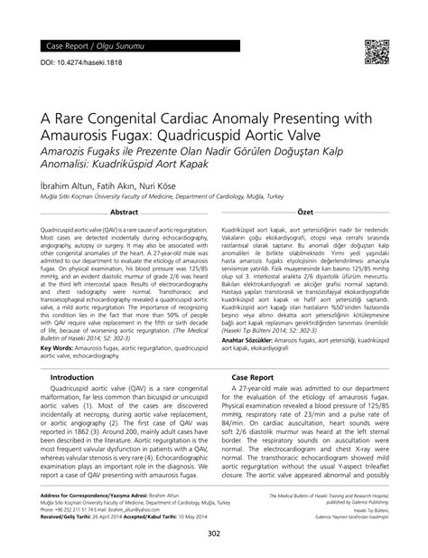 Pdf A Rare Congenital Cardiac Anomaly Presenting With Amaurosis Fugax
