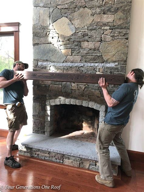 How To Hang A Mantel On A Stone Fireplace Fireplace Guide By Linda