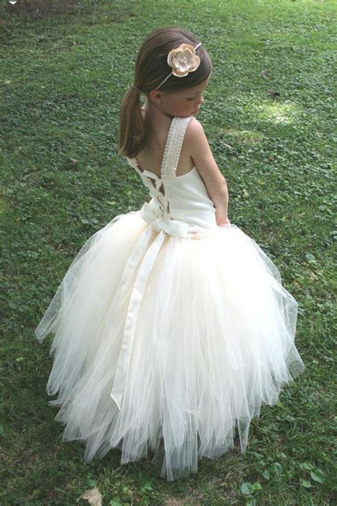 Ivory Flower Girl Tutu Dress W The Original Detachable Train Many Colors Perfect For