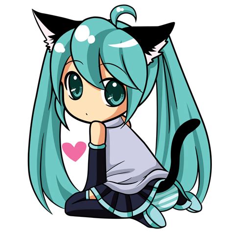 Miku Chibi Neko By Nekkio On Deviantart