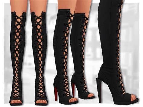 Sentates Lilith Boots Knee High Sims 4 Cc Shoes Sims 4 Clothing