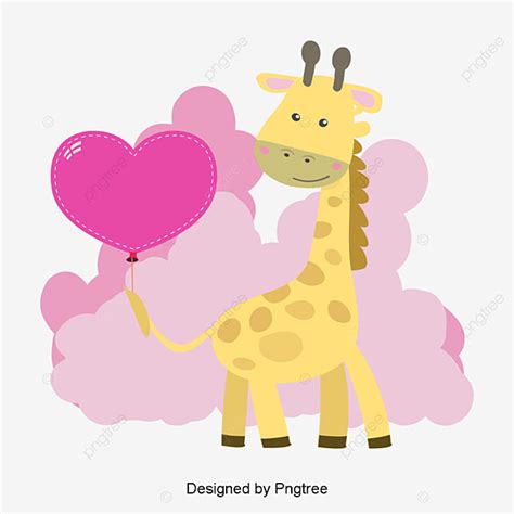 Giraffe And Heart Shaped Vector, Giraffe, Heart Shaped, Cartoon Giraffe PNG Transparent Clipart ...
