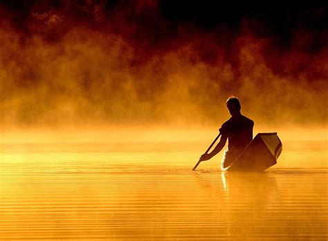 Hd Wallpaper Boating Man Rowing Boat Nature Lakes Water