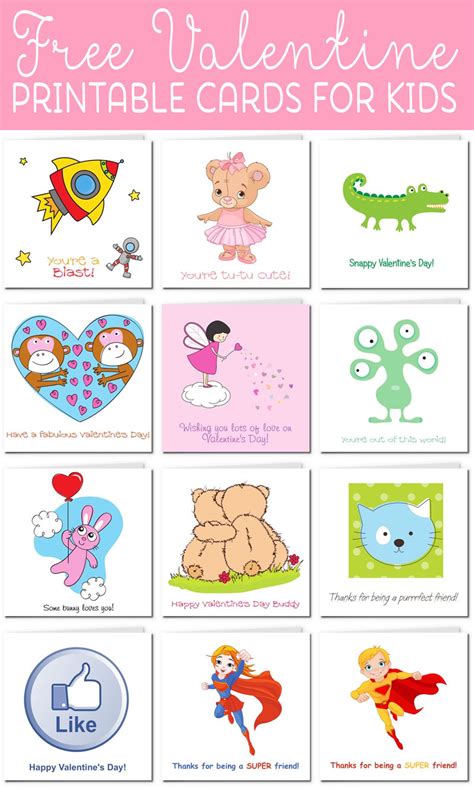 Printable Valentine Cards for Kids