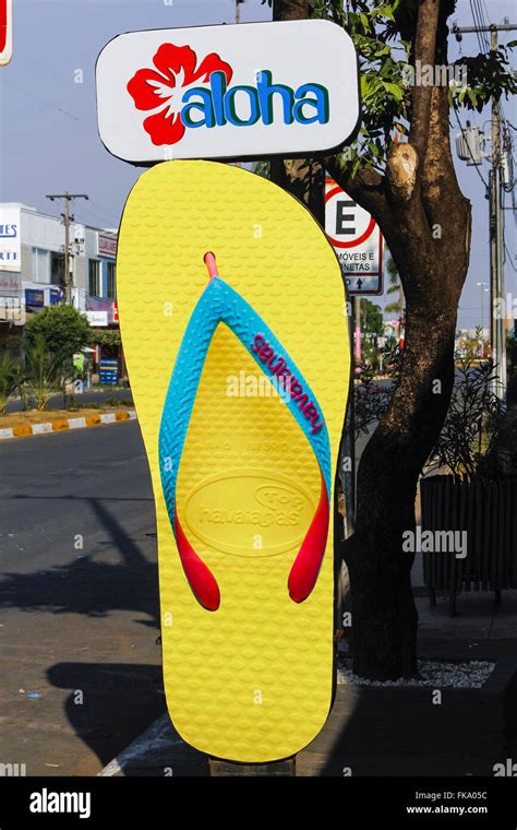 Giant Slipper For Advertising On Sidewalk Stock Photo Alamy