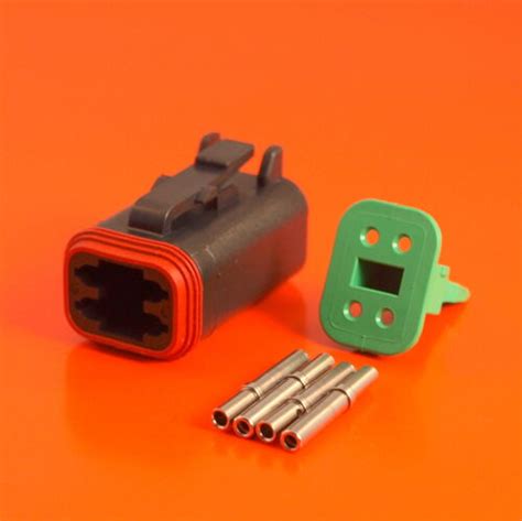 Deutsch Dt Series 4 Vias Plug Conector Kit Dt06 4s Ce06 Cw Pins