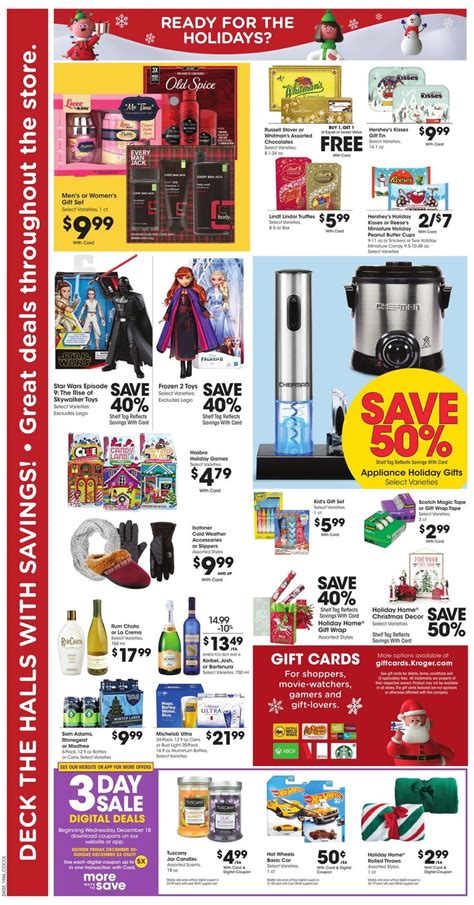 You should be able to score some nice deals and of course bring your coupons. Kroger - Christmas Ad 2019 Current weekly ad 12/18 - 12/24/2019 4 - frequent-ads.com