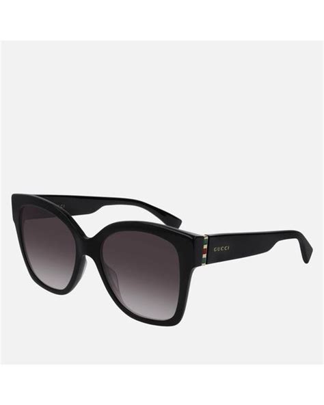 gucci large square acetate sunglasses in black lyst
