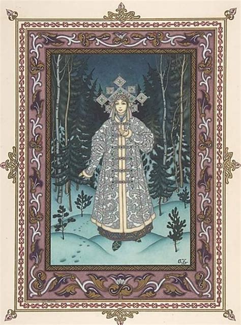 The Snow Maiden Of Slavic Folklore Magical Characters Of Winter From Russia Folk Illustration