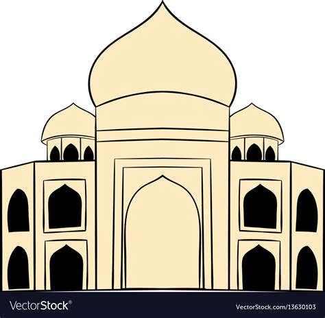 Taj Mahal India Icon Cartoon Royalty Free Vector Image