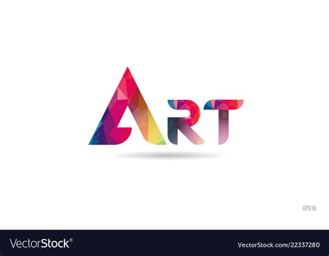 Art Colored Rainbow Word Text Suitable For Logo Vector Image
