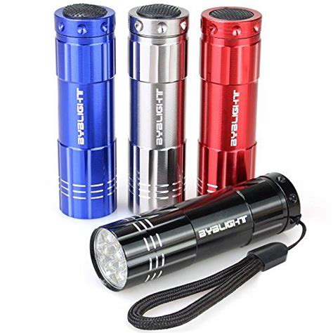 Pack Of 4 Byb Super Bright 9 Led Mini Aluminum Flashlight With Lanyard