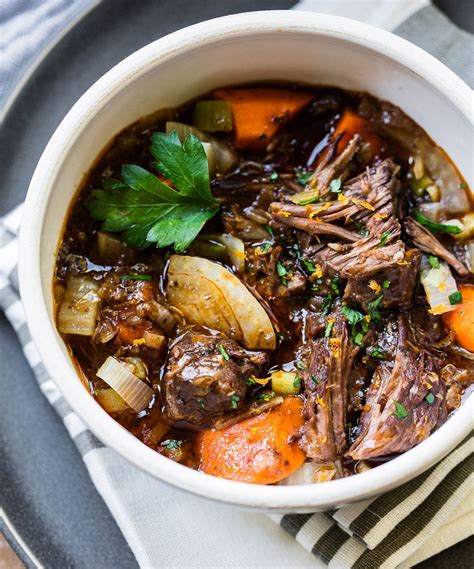 Slow Cooked Red Wine Beef Stew Rich Simply Delicious Tender Beef In