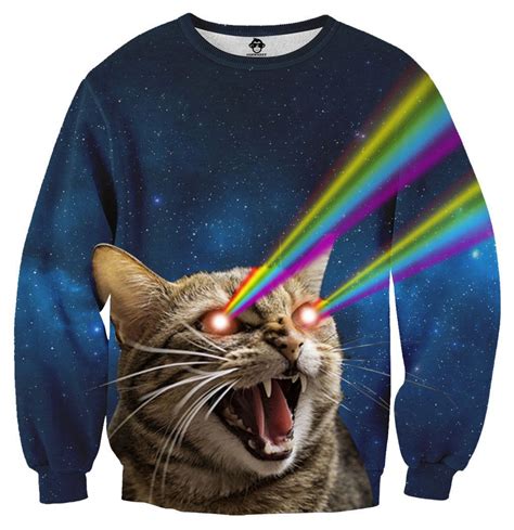 Galaxy Laser Cat Sweater Cat Sweaters Cat Laser Eyes
