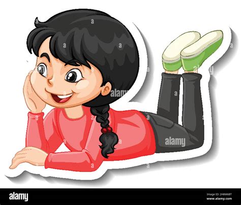 Young Girl Laying Floor Stock Vector Images Alamy