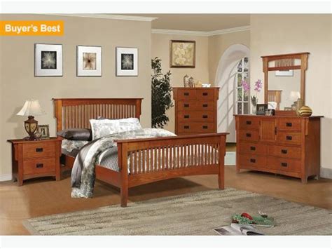 These matching oak side tables are built in the mission or craftsman style. Mission Style Oak Full Bedroom Set in Excellent Shape West ...