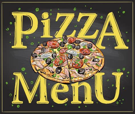 Pizza Menu Chalkboard With Pizza Stock Vector Illustration Of Frame