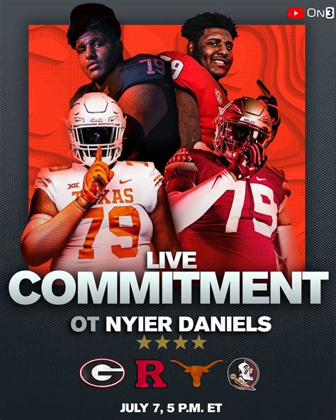 On3 Recruits On Twitter 4 Star Ot Nyier Daniels Will Make His Commitment Live Tomorrow Night