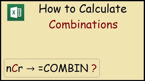How To Calculate Combinations In Excel Youtube