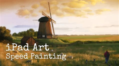 Landscape Painting On The Ipad Air Procreate App Youtube