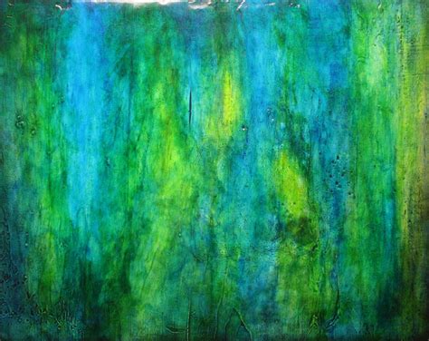 Abstract Painting Blue Green Element