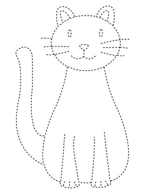 Cute Cat Tracing Worksheet Coloring Page Download Print Or Color Online For Free