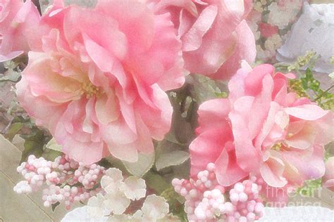 Dreamy Vintage Cottage Shabby Chic Pink Roses Romantic Roses