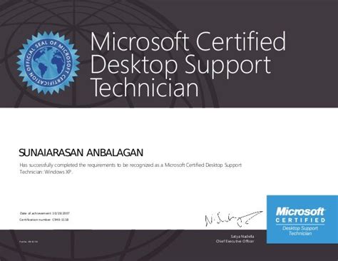 Microsoft Certified Desktop Support Technician