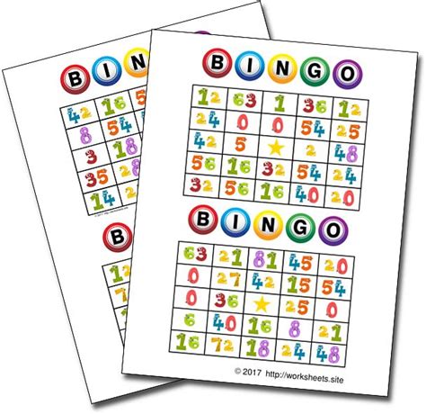 Bingo Multiplication Game 48 Bingo Cards To Print Free Mathematical